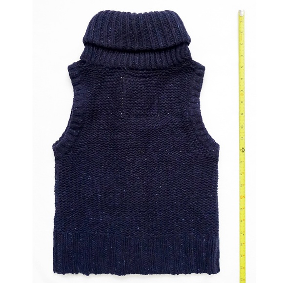 Shawl Collar Button Cotton/Wool Sweater Vest Jr S - Picture 6 of 6